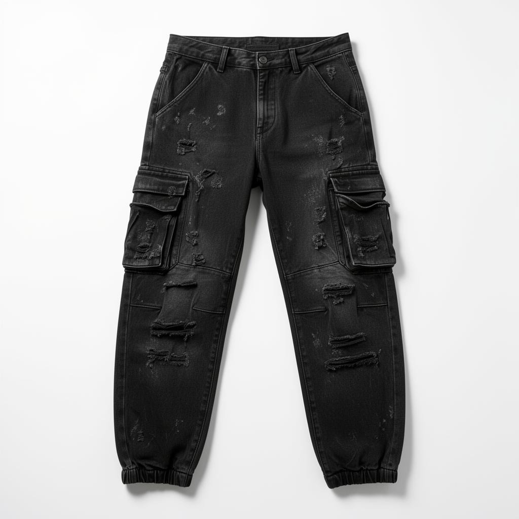 Distressed Cargo Pants